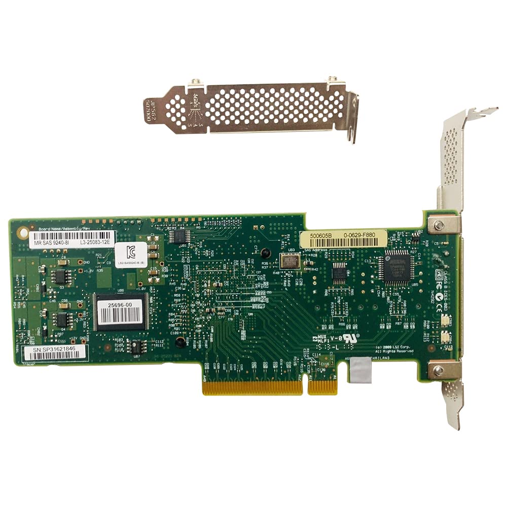 LSI MegaRAID 9240-8i RAID Controller Card 8-port 6Gbps SAS SATA LSI00200 Server PCIe Expander Card + 2* SFF8087 SATA Cable