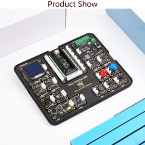 waveshare for Raspberry Pi Pico/Pico W/Pico WH, Raspberry Pi Pico Sensor Kit with Pico Expansion Board and 15 Detachable Sensors All-in-One Design, No Soldering and Wiring