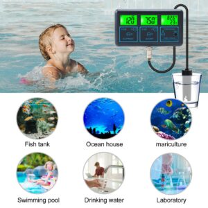 7 in 1 Water Quality Monitor Meter ABS Automatic Calibration with Power Plug Temperature and Humidity Detector for Tuya TDS ORP CF EC