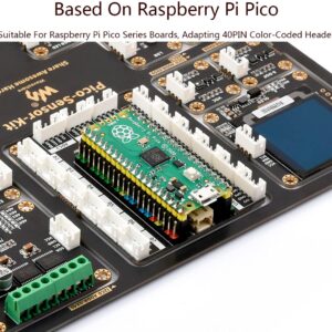 waveshare for Raspberry Pi Pico/Pico W/Pico WH, Raspberry Pi Pico Sensor Kit with Pico Expansion Board and 15 Detachable Sensors All-in-One Design, No Soldering and Wiring