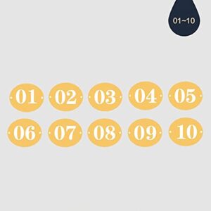 0-9 Retro Brass Table Number, 6cm Golden Card Table Number Plate, Round Hollow Countertop Digital Restaurant Plate Number, 1pcs (Color : Number 09, Size : 50x60mm)