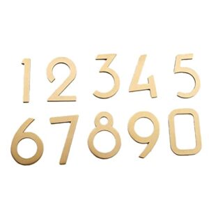 0-9 60mm golden brass numbers, retro villa hotel door plates address dormitory room numbers, diy wall decor, 1pcs (color : number 6)