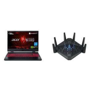 acer nitro 5 an515-58-525p laptop | intel i5-12500h | geforce rtx 3050 | 15.6" fhd 144hz ips | 8gb ddr4 | 512gb ssd | killer wi-fi 6 with predator connect w6 wi-fi 6e gaming router | tri-band axe7800