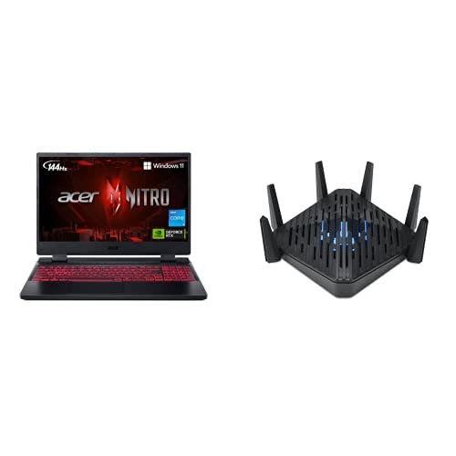 Acer Nitro 5 AN515-58-525P Laptop | Intel i5-12500H | GeForce RTX 3050 | 15.6" FHD 144Hz IPS | 8GB DDR4 | 512GB SSD | Killer Wi-Fi 6 with Predator Connect W6 Wi-Fi 6E Gaming Router | Tri-Band AXE7800