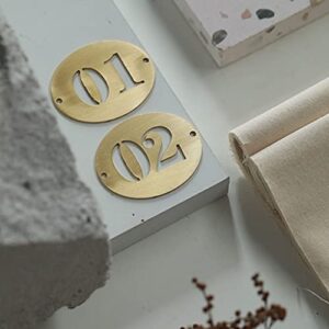 0-9 Retro Brass Table Number, 6cm Golden Card Table Number Plate, Round Hollow Countertop Digital Restaurant Plate Number, 1pcs (Color : Number 09, Size : 50x60mm)