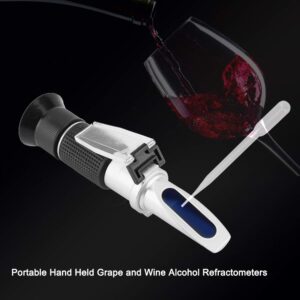 OKJHFD Alcohol Refractometers,Professional Portable Hand Held Grape and Wine Alcohol Refractometers,0-25% Vol 0-40% Brix 0-22 Baume Refractometers