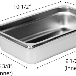 TrueCraftware-Quarter Size 2-1/2" Deep Stainless Steel Anti-Jamming Steam Table Pan 22 Gauge- Chafing Steam Food Pan Anti-Jam Steam Table Hotel Pan for Restaurant Family Events Personal Catering Use