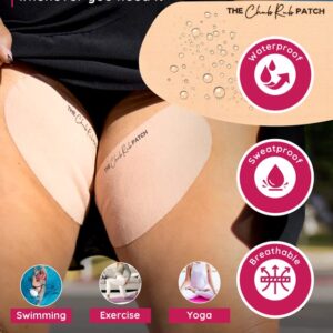 The Chub Rub Patch for Thighs (AS SEEN ON SHARK TANK), Anti Chafe Thigh Chafing Prevention Friction Tape Patches, Anti Chafing Skin Tape for Inner Thigh Rubbing Prevention Women (3 Pairs), Ivory