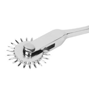 Neuro Pinwheel, Compact Portable Ergonomic Wartenberg Neuro Pinwheel 22 Metal Spikes Rolling Fan for Neurological Examination