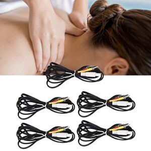 Clip Electrode Wire, Portable 5pcs Black Professional TENS Electrode Wire for Men Women for Digital Massager