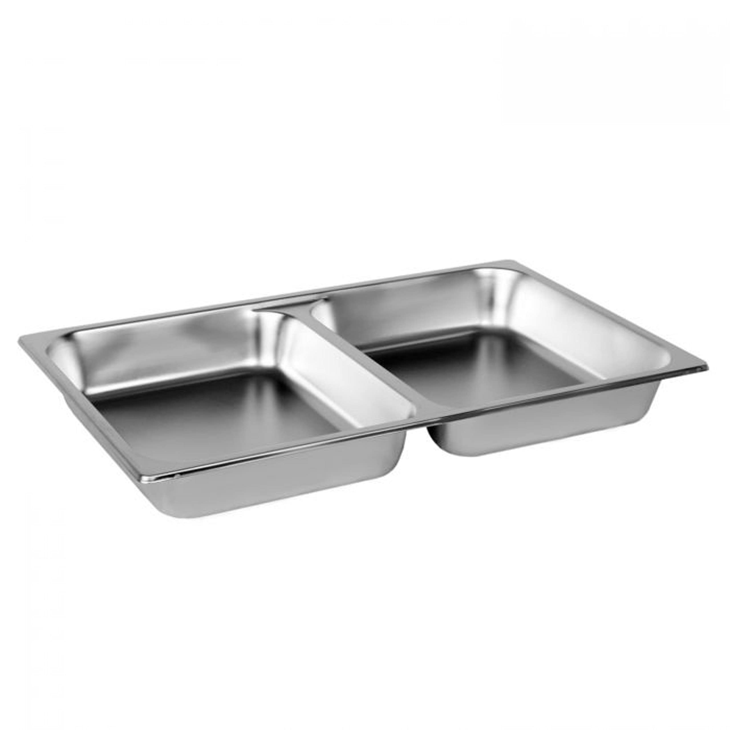 TrueCraftware-Full Size 2-1/2" Deep Stainless Steel Anti-Jamming Divided Steam Pan 24 Gauge- Chafing Steam Food Pan Anti-Jam Steam Table Hotel Pan for Restaurant Family Events Personal Catering Use