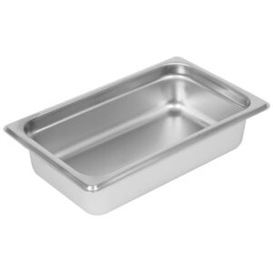 TrueCraftware-Quarter Size 2-1/2" Deep Stainless Steel Anti-Jamming Steam Table Pan 22 Gauge- Chafing Steam Food Pan Anti-Jam Steam Table Hotel Pan for Restaurant Family Events Personal Catering Use