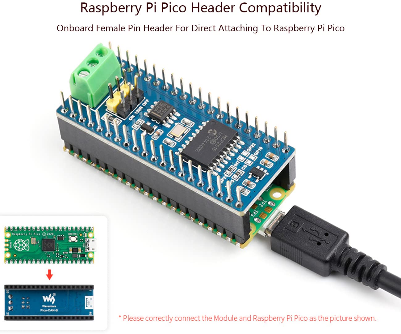 CAN Bus Module for Raspberry Pi Pico/Pico W, Enabling Long Range Communication Through SPI