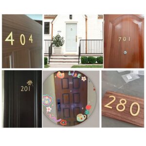 0-9 5cm Golden Brass Numbers Retro Hotel Dormitory Room Door Plates Metal Digital House Number, 1pcs (Color : Number 6)