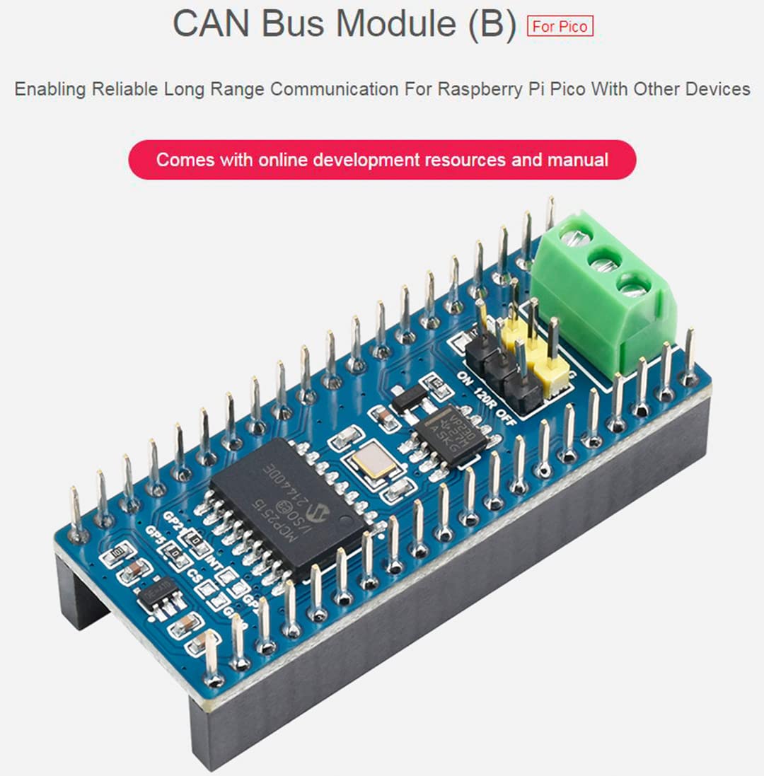 CAN Bus Module for Raspberry Pi Pico/Pico W, Enabling Long Range Communication Through SPI