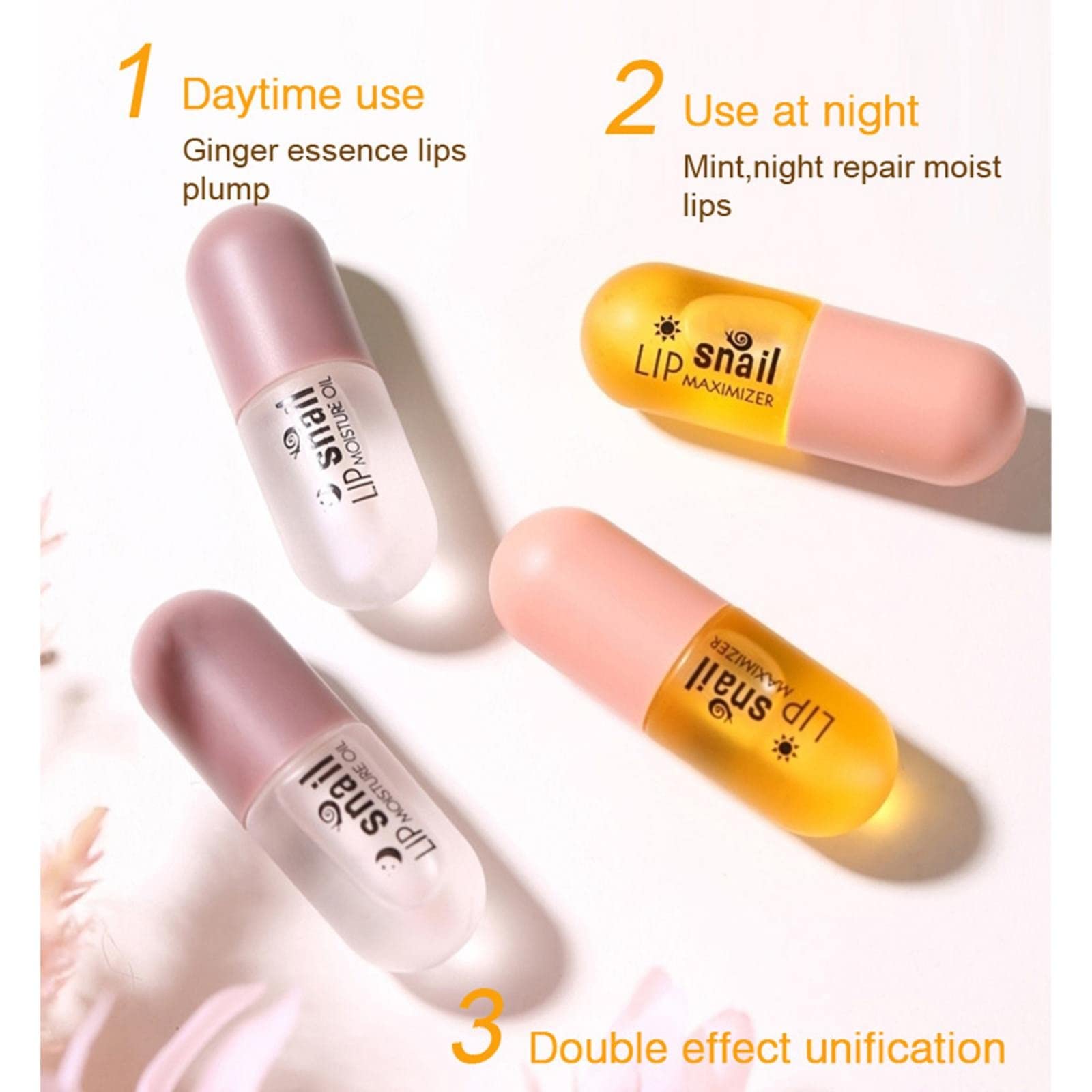 Moisturizing Lip Plumper Set - Natural Lip Plumper and Lip Care Serum, Lip Gloss For Day & Night, Lip Enhancer for Fuller, Hydrating & Reduce Fine Lines, 6ml