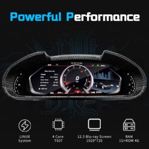 Car LCD Dashboard 12.3in Multimedia Screen Meter for Maserati GranTurismo 2004-2012 Digital Dash Cluster Monitor Accessories