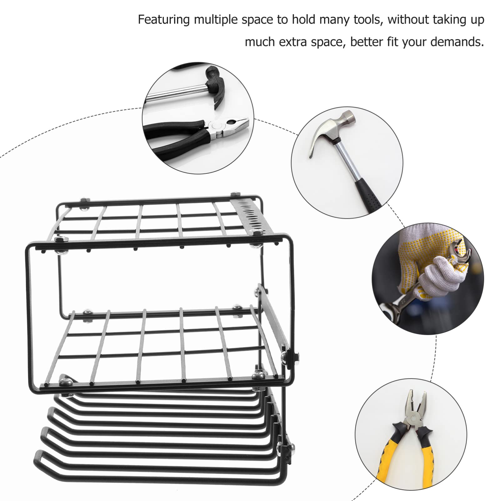 DOITOOL electric drill storage rack power tool organizer wall mount garage storage pegboard wall organizer garage organizer drill rack under 5 garage tool bracket heavy carbon steel