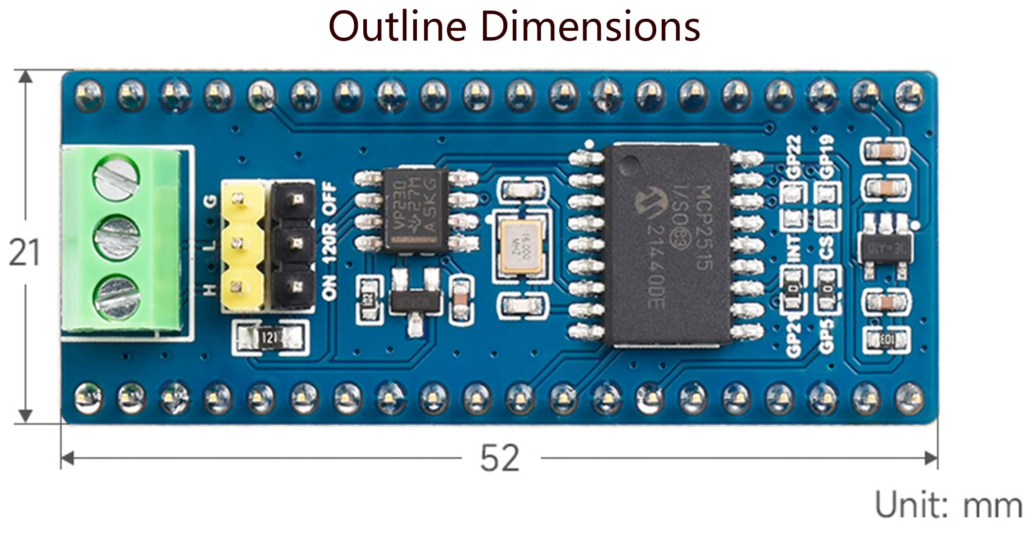 CAN Bus Module for Raspberry Pi Pico/Pico W, Enabling Long Range Communication Through SPI