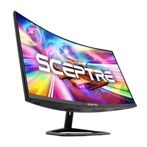 sceptre 27-inch curved gaming monitor up to 240hz displayport hdmi 1ms 99% srgb build-in speakers, r1500 machine black 2023 (c275b-fwt240)