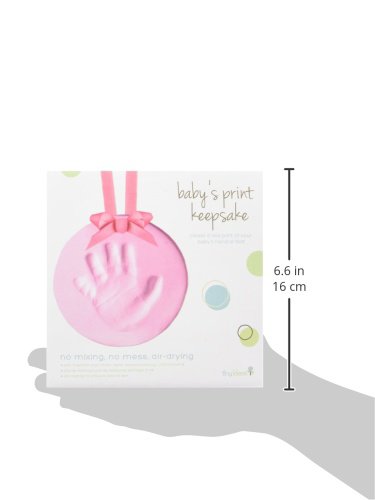 Tiny Ideas DIY Baby's Print Handprint or Footprint Keepsake No Bake Ornament with Ribbon, Baby Girl Nursery Décor, Pink (Pack of 4)