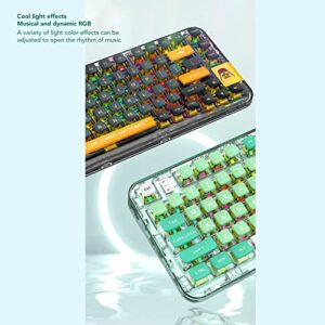 Dilwe Mechanical Keyboard,Wireless Keyboard, 80 Keys RGB Backlit Gaming Keyboard,Computer Keyboard,Triple Modes Gasket Structure,Gaming Keyboard for Study Work Games (Green)