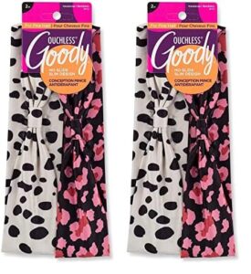 goody low profile headwraps for fine hair - 2 count, cheetah - comfortable and stylish fabric won't pull, snag or damage your hair - pain-free hair accessories for women, men, boys, and (pack of 2)