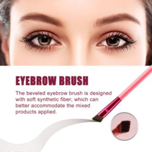 4D Hair Stroke Brow Stamp Brush, Eyebrow Hair Stroke Brush, Multi-Function Eyebrow Brush Ultra-thin Angled Realistic Eyebrow Brush & Eyebrow Cream Makeup Brush Set (Light brown)