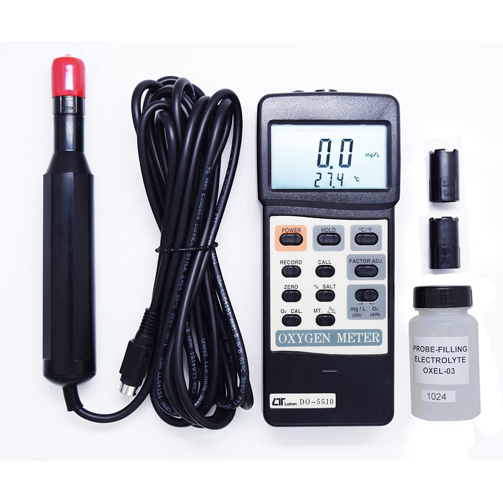 Dissolved Oxygen Meter (Range: 0 to 20.0 mg/L) for Aquariums, Fish Hatcheries, Agriculture, Medical Research Alongwith Factory Calibration Certificate Model: DO-5510