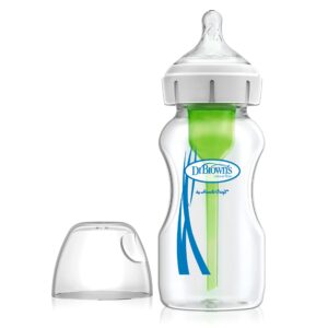 Dr. Brown’s Natural Flow® Options+™ Glass Baby Bottle Sleeves, 100% Silicone, 9 oz, Wide-Neck, Mint (Pack of 2)