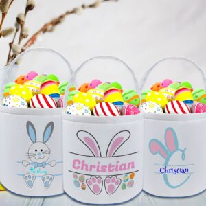 Personalized Easter Baskets for Girls Boys Custom Easter Basket tag with Name Customizable Easter Basket