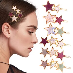 oiiki star hair accessories: 6pcs elegant metal barrettes, exquisite hollow geometric hairpins for women and girls, perfect for hair styling