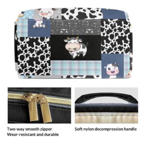 XOZOTY Cute Cow Print Pattern Patchwork Personalized Diaper Bag Backpack Name Custom Mommy Nappy Baby Bag Daypack for Mom Dad Gifts