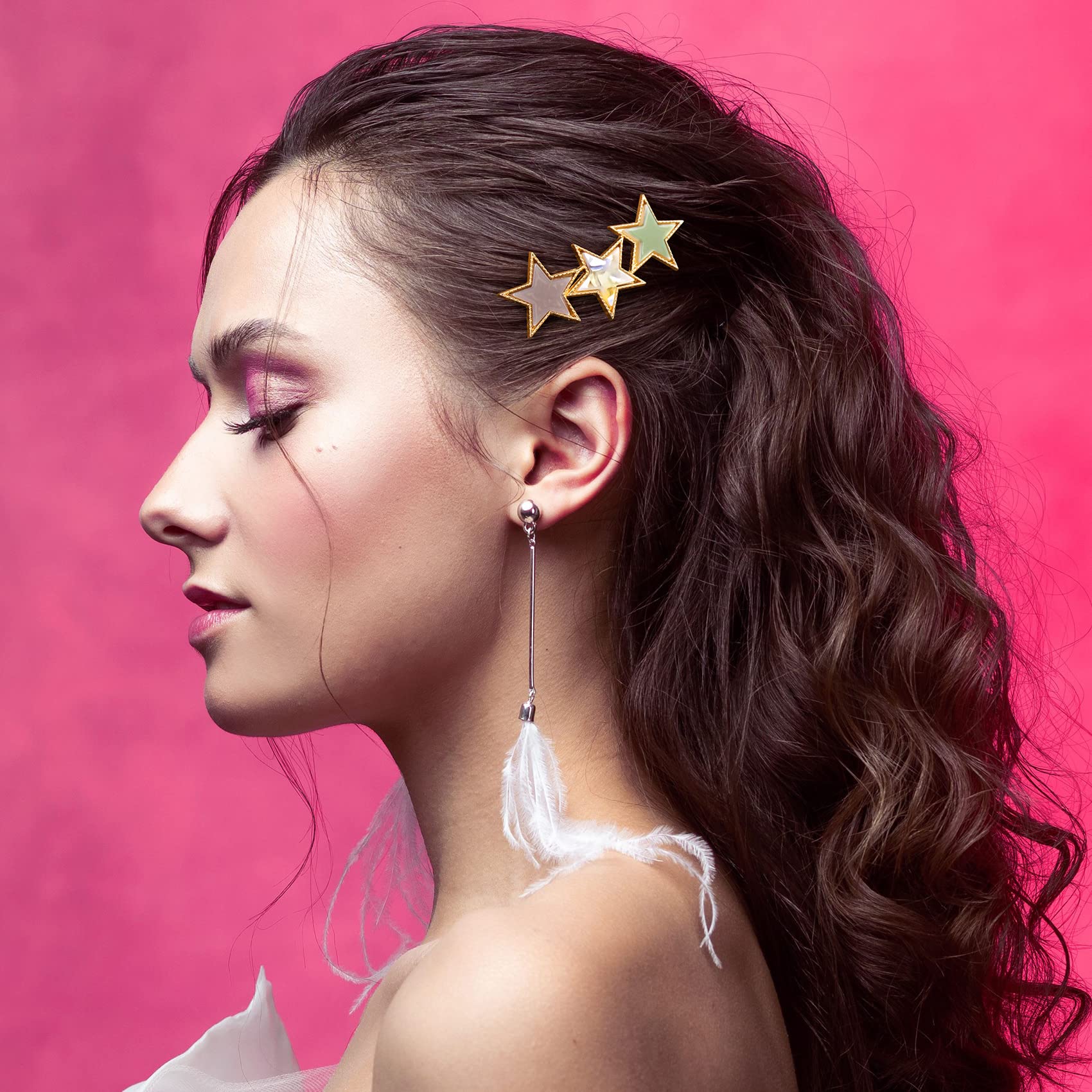 OIIKI Star Hair Accessories: 6pcs Elegant Metal Barrettes, Exquisite Hollow Geometric Hairpins for Women and Girls, Perfect for Hair Styling