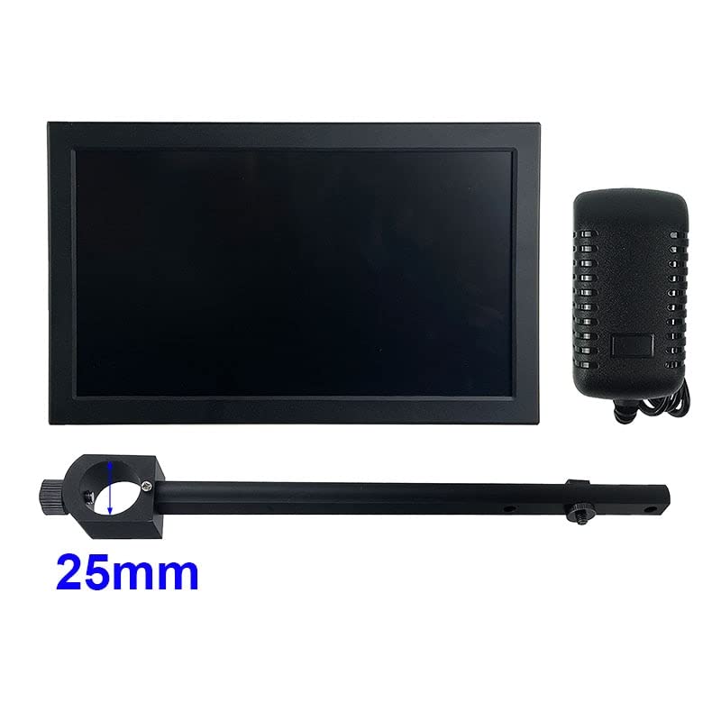 HDMI VGA Industrial Monitor 11.6 Inch LCD IPS Displayer Monitor + 33mm 25mm Stand Holder for Stereo Microscope Video Microscope (Color : LCD with 25mm Arm)