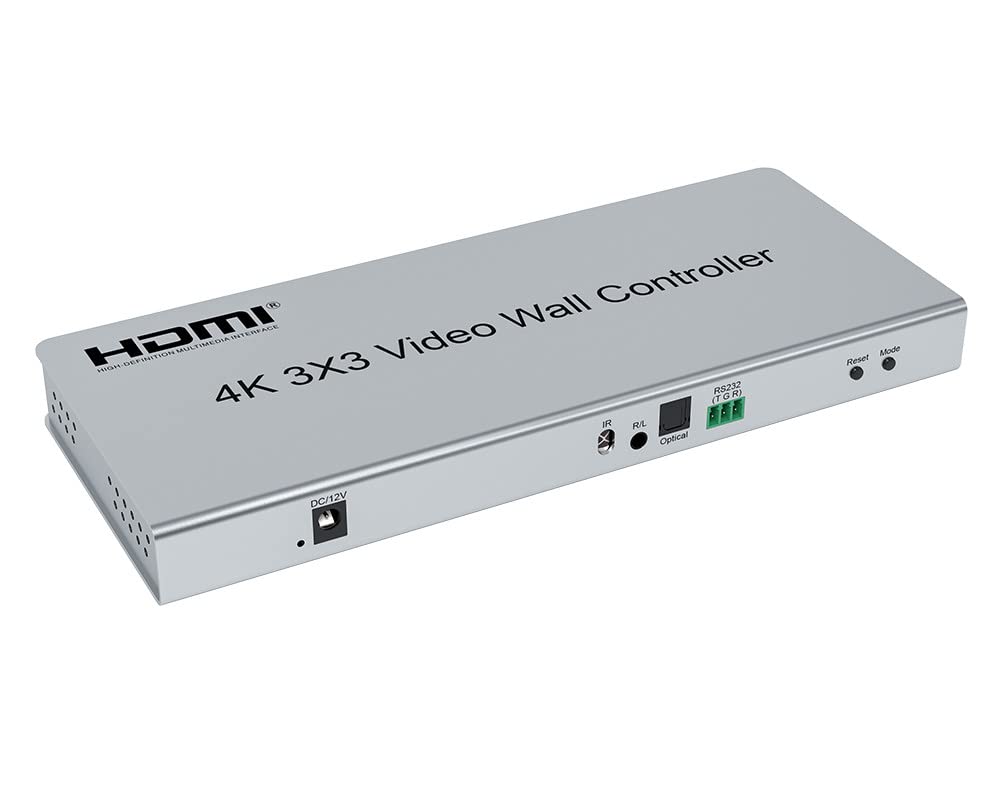 4K 3×3 Video Wall Controller(1x2/1x3/1x4/1x5/1x6/2x1/2x2/2x3/2x4/3x1/3x2/3x3/3x4/4x1/4x2/4x3/4x4) 4 TV Splicing Display Support 3840x2160/30Hz