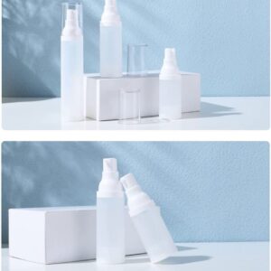 6PCS 50ml/1.6oz Empty Frosted Clear Airless Cosmetic Lotion Pump Bottles Refillable Travel Makeup Cream Foundation Container Dispenser Storage Vials for Liquid foundation Essential oil Shampoo