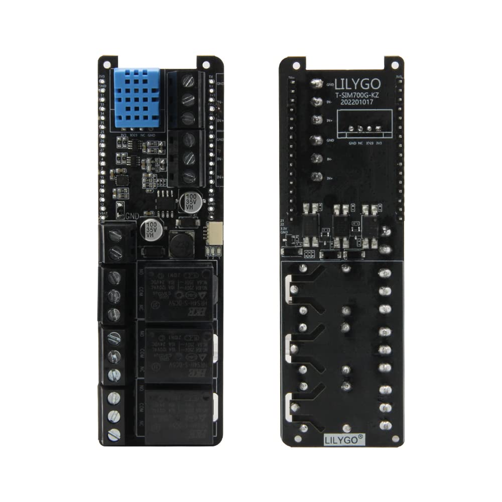 LILYGO T-SimHat Expansion Board with CAN RS485 3-Way Relay DHT11 INA219 QMI8658 Compatible with T-SIM7000G TTGO Development Board (Pin Solder Version)