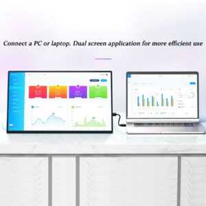 Serchou 1080P HD Thin and Light Portable Display, Built-in Dual Speakers can be Connected to Computers/Game Consoles/Cell Phones External Expansion Screen