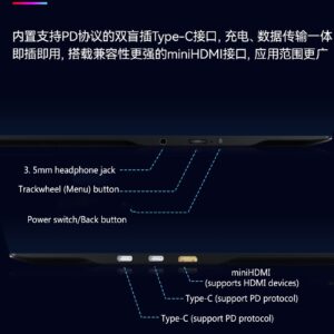 DFZ Screen Monitor, 17.3 Inch Portable Monitor with Built-in Speakers for Works As Screen, Gaming Monitor, and Monitor