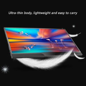 Serchou 13.3-inch HDR1080P HD Portable Monitor, Office/Gaming/Entertainment External Expansion Screen (Color : White)