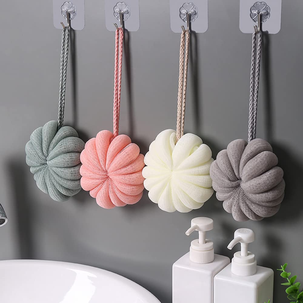 Bath Sponges Shower Loofahs Soft Mesh Shower Bath Ball,Hanging Bath Scrunchies Body Wash Puff for Men Women,Bathroom Accessories (Green)