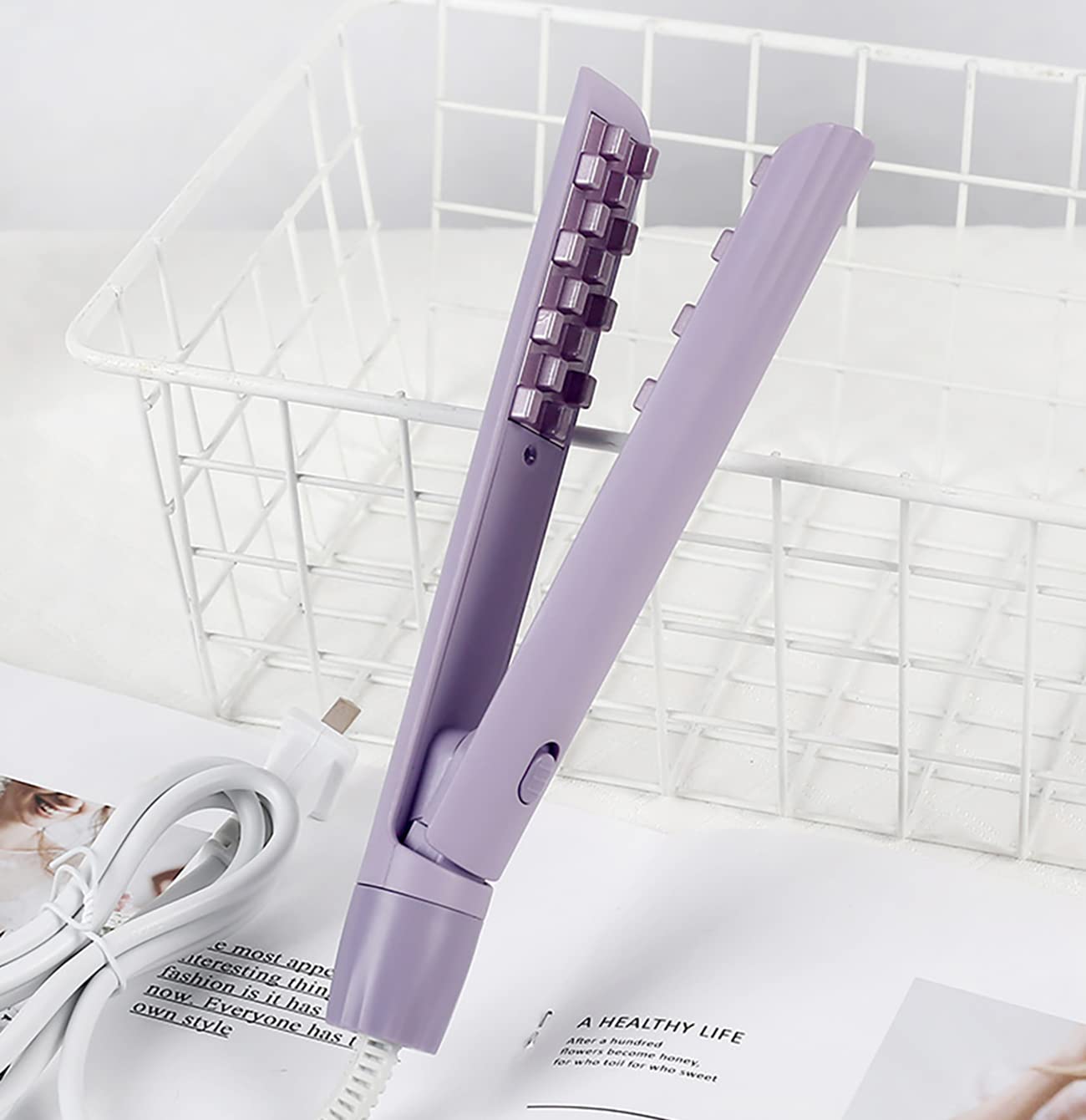 Negative Ion Corn Clip Perm Curling Iron for Womens, Three-Dimensional Heating Curling Iron, Fluffy Corn Perm for Professional Hair Salon at Home, Gifts for Women/Girls