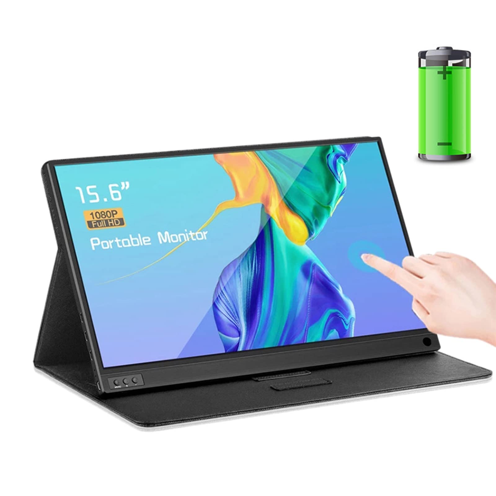 15.6-inch Ultra-Thin Touch HDR HD Portable Monitor 1080P, Support The Connection of Computer/Cell Phone/Game Machine/Keyboard/Mouse