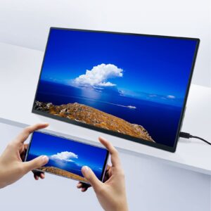 Serchou 1080P HD Thin and Light Portable Display, Built-in Dual Speakers can be Connected to Computers/Game Consoles/Cell Phones External Expansion Screen