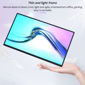 Serchou 1080P HD Thin and Light Portable Display, Built-in Dual Speakers can be Connected to Computers/Game Consoles/Cell Phones External Expansion Screen