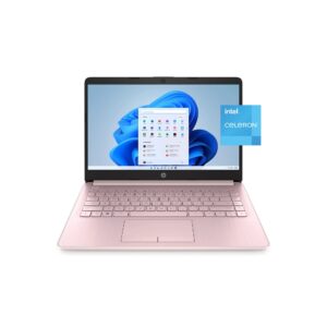 hp stream 14" hd laptop, intel celeron n4120, 4gb ram, 64gb emmc, intel uhd graphics, thin & portable, 4k graphics, one year of microsoft 365, windows 11 home s mode, pink, 14-cf2112wm