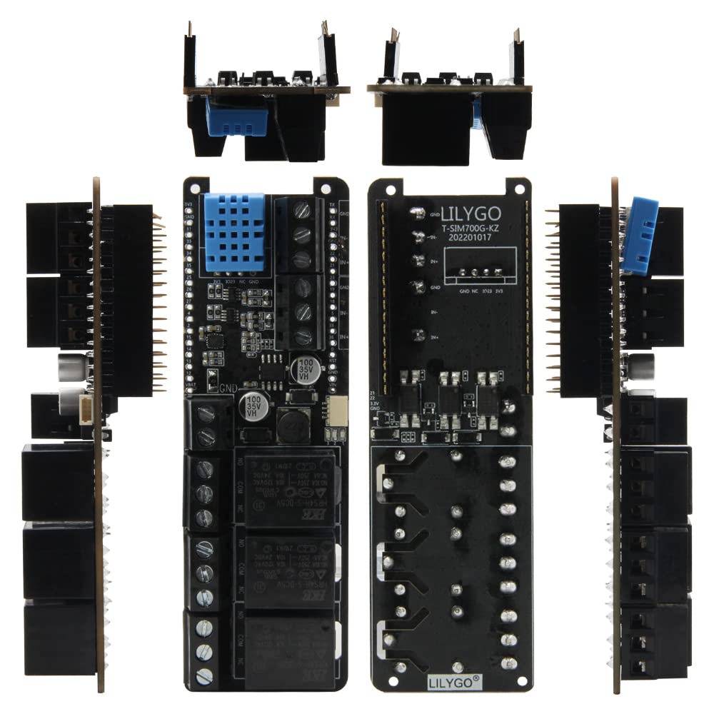 LILYGO T-SimHat Expansion Board with CAN RS485 3-Way Relay DHT11 INA219 QMI8658 Compatible with T-SIM7000G TTGO Development Board (Pin Solder Version)