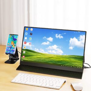 DFZ Portable Monitor, 15.6 Inch Full HD 1920 X 1080 IPS Screen, Monitor with USB HDMI Built-in Speakers Monitor for Laptop Ones