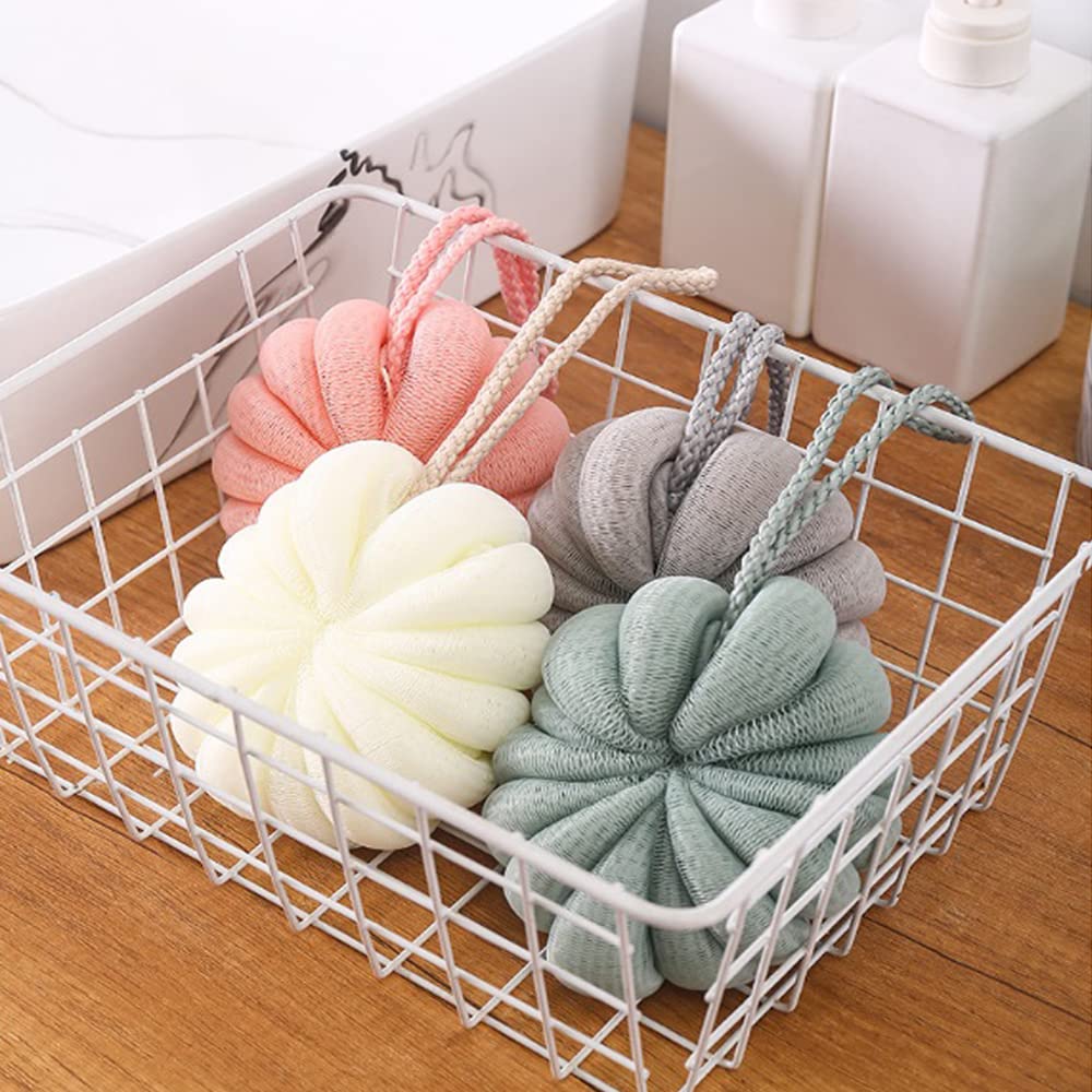 Bath Sponges Shower Loofahs Soft Mesh Shower Bath Ball,Hanging Bath Scrunchies Body Wash Puff for Men Women,Bathroom Accessories (Green)